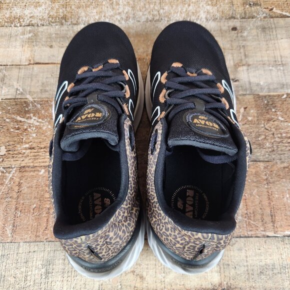 New Balance Fresh Foam ROAV v2 Women Sz 8 D Wide Black Leopard Print Athletic - Picture 6 of 10
